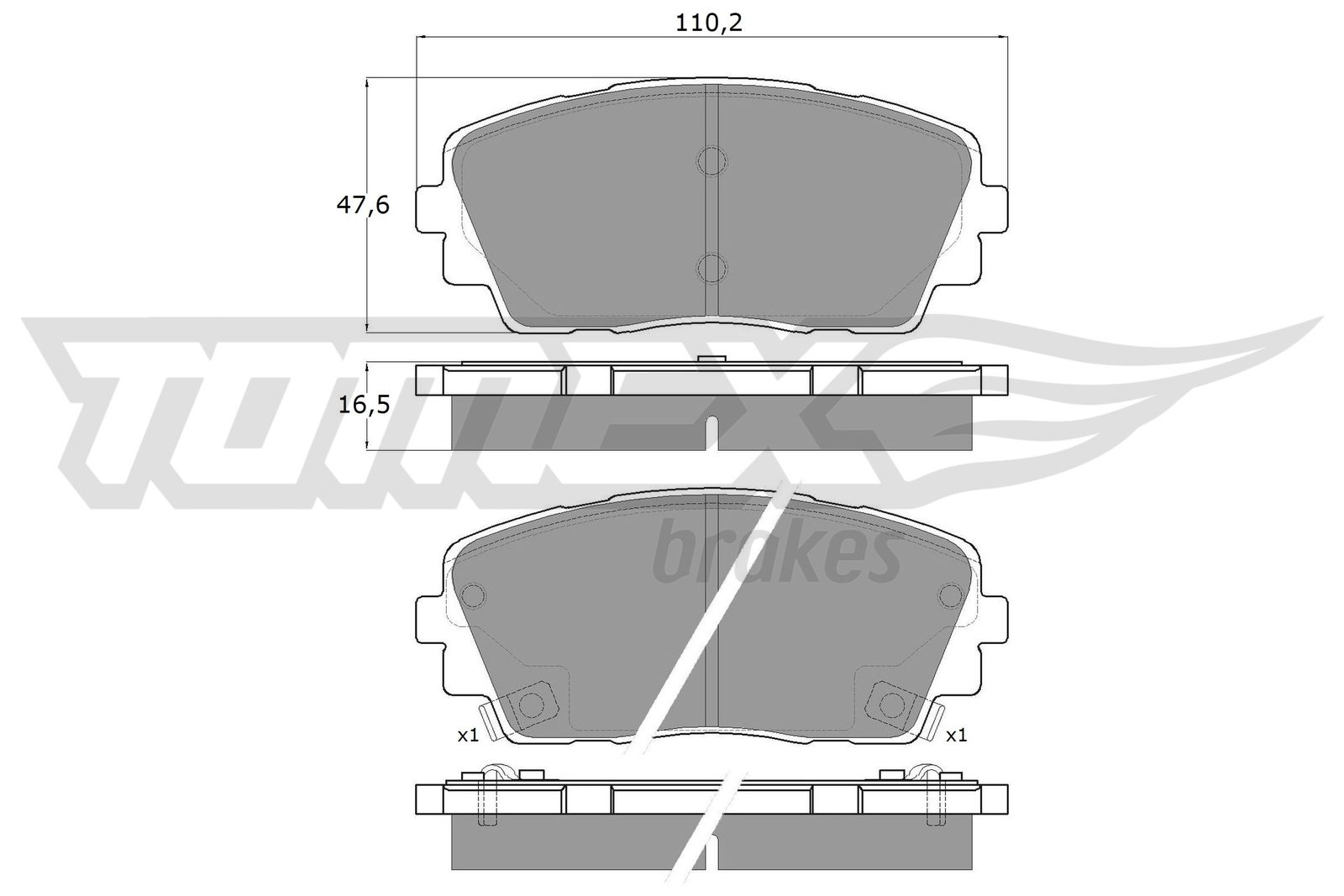 Sada brzdových platničiek kotúčovej brzdy TOMEX Brakes